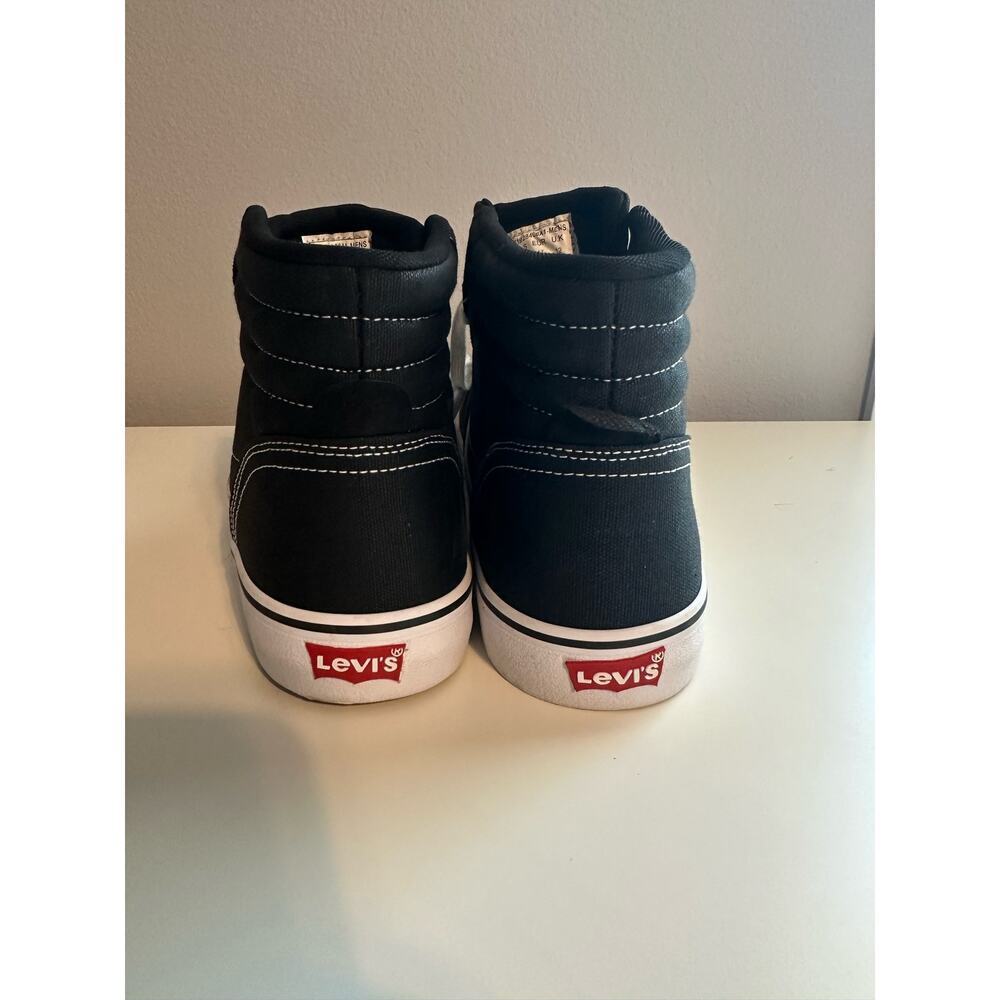 Size 13 LEVI’S LANCE MID CT CANVAS UL Black/White SHOES 519284-06A1 New! - Picture 2 of 5